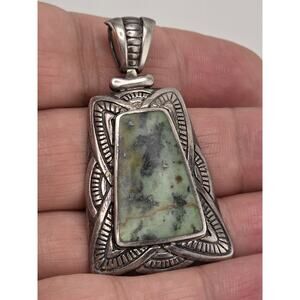 Vintage 925 Sterling Silver CFJ THI Pendant Turquoise
